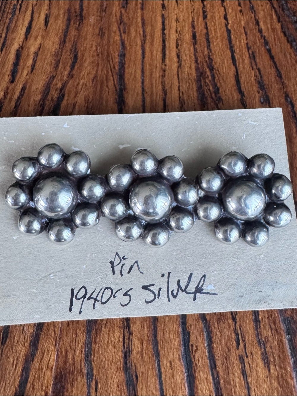 Vintage 1940’s Taxco Silver Pin - Silver Mexico